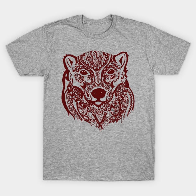 Polar Bear - Burgundy T-Shirt by demingfischer